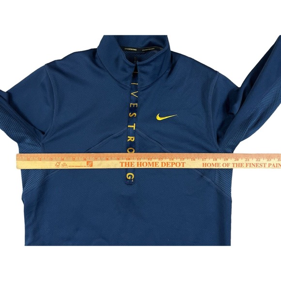 Nike Dri-Fit LiveStrong Blue 1/4 Zip Pullover Long Sleeve Sweater Sz M - Picture 3 of 7